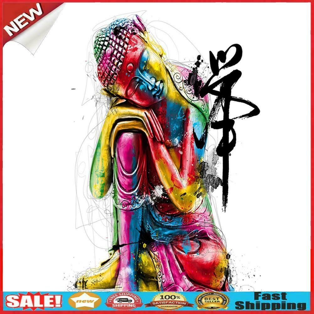 Painting By Numbers Kit DIY Buddha Statue Canvas Oil Art Picture Home Decor @