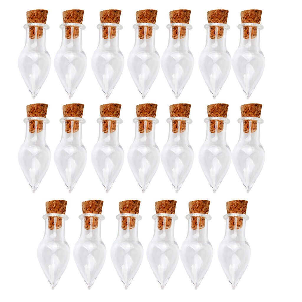 20pcs  Empty Glass Bottle Jar Vials Perfume Cork Charm DIY Pendant Craft