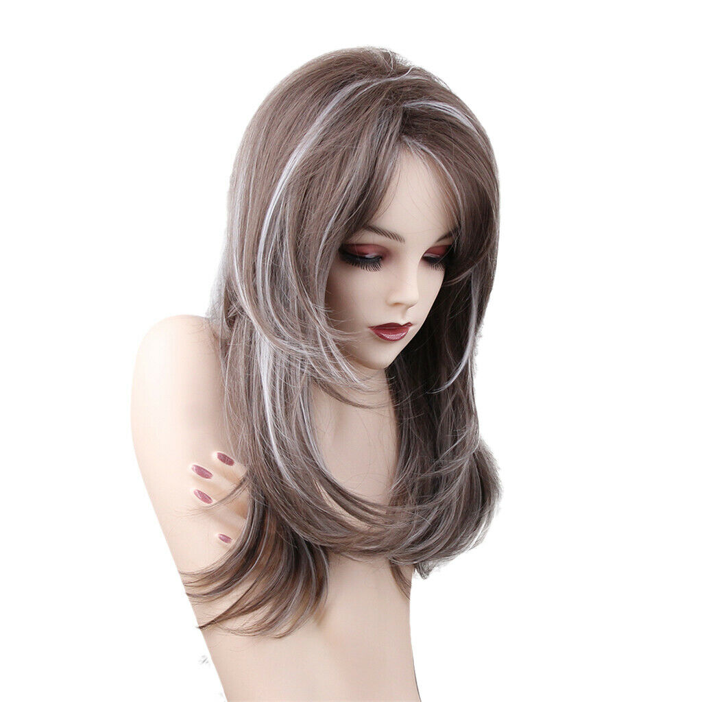 Long Synthetic Hair Wigs Ombre Blend Hairpieces Curly Wavy Heat Resistant