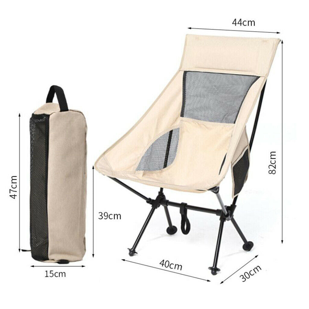 Lightweight Foldable Camping Reclining Beach Sun Chair Hiking Backpack Pool