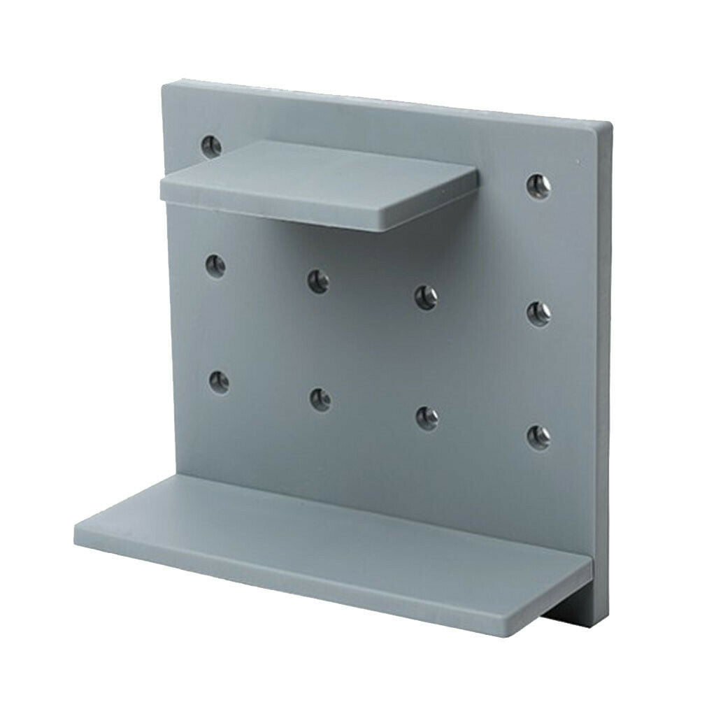 Multi-Functional DIY Plastic Self-adhesive Wall Mounted Storage Shelf Gray