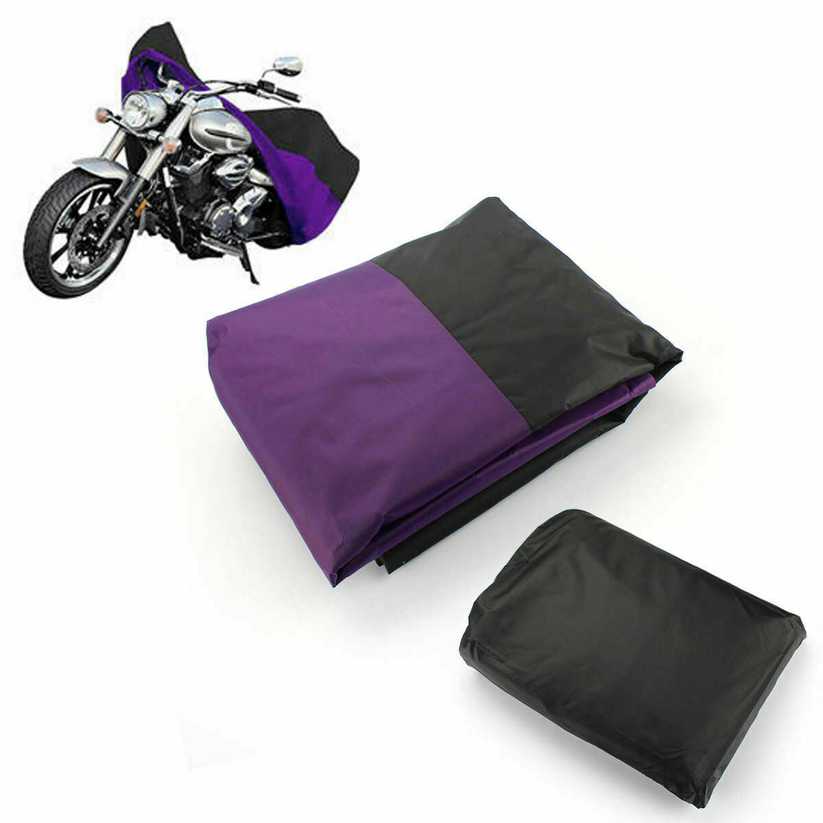 One XL Size Black/Purple Motorcycle Cover Rain Dust Protector Bike Universal