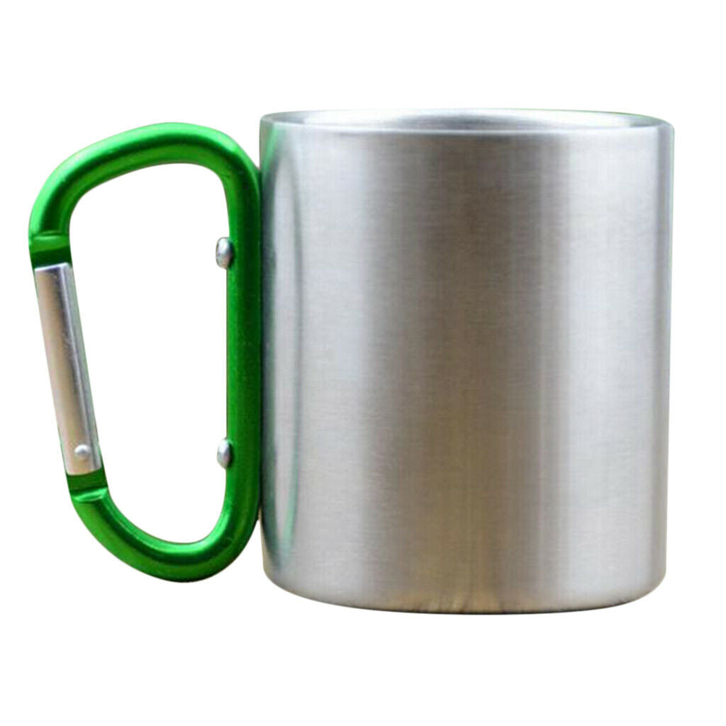 2pcs Healthy BPA Free Camping Portable Mugs Coffee Beer Cups Green&Blue 10oz