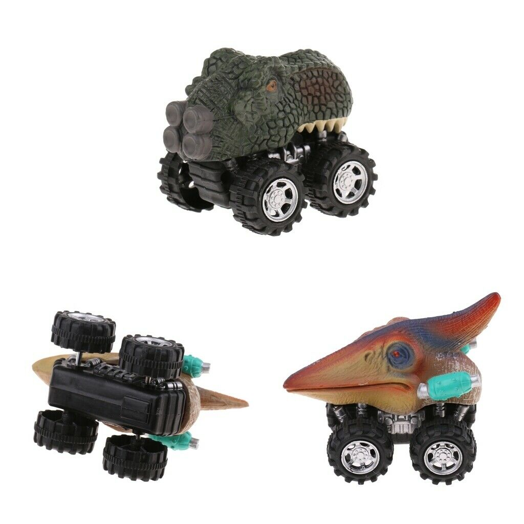2x Dinosaurs Animal Figures Pull Back Cars Jurassic Toys Kids Birthday Gifts