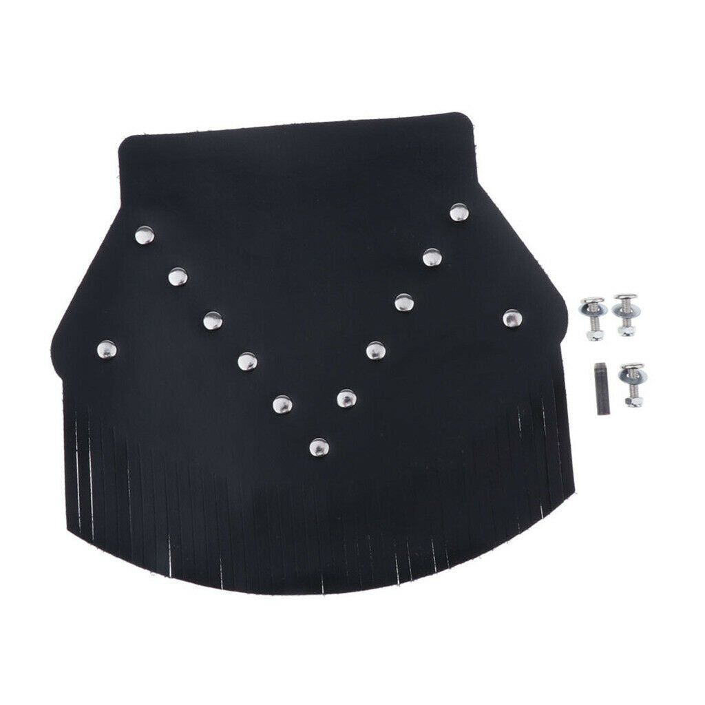 Motorcycle Rear Mud Flap Mudguard Fits Black Universal Double PU Leather