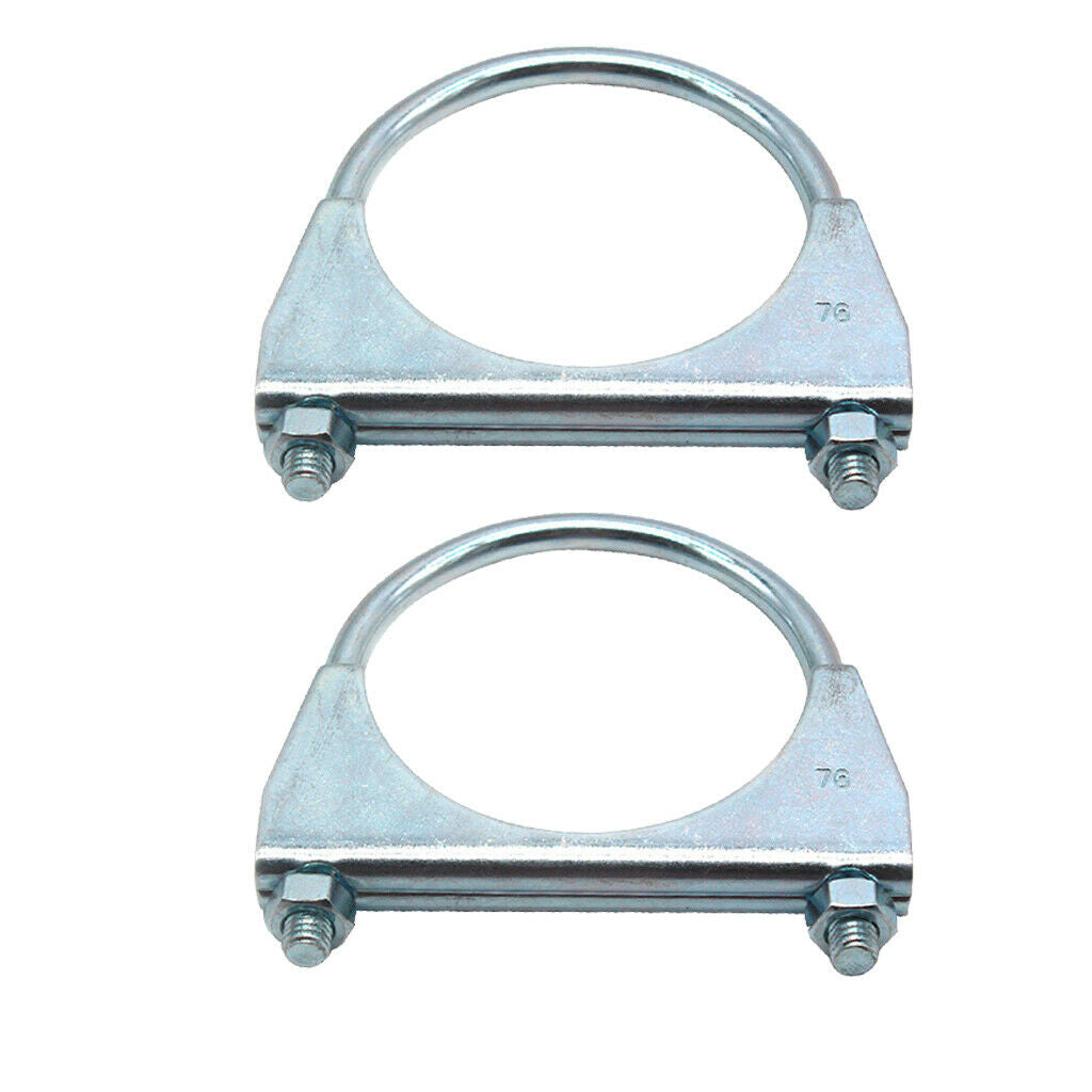 2pcs 304 Stainless Steel Saddle U- Exhaust Muffler Clamp - 3 Inch