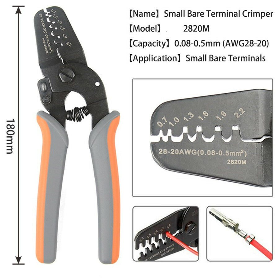1PC Precise Crimping Small Bare Terminal Crimper Open Crimping Tool For 28-20AWG