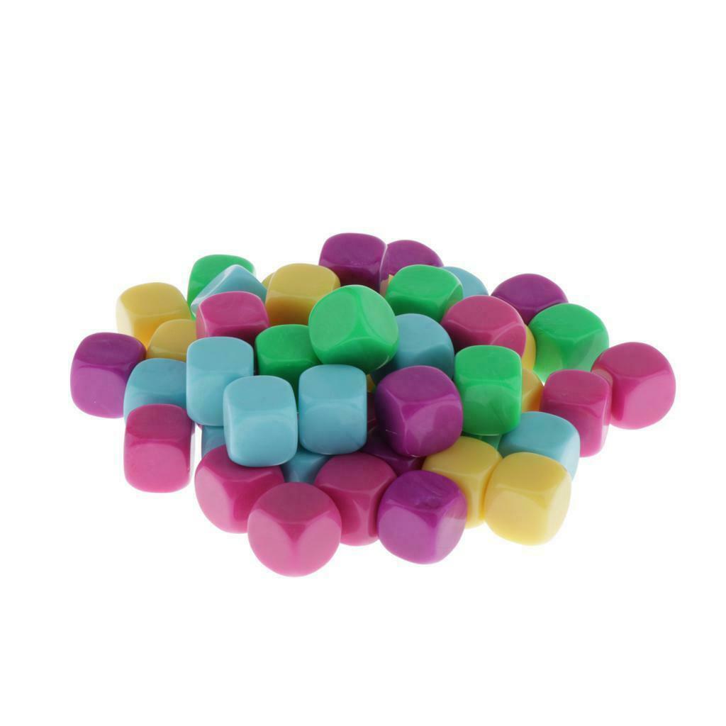 100PCS Rainbow Six Side Dice D6 Blank Dice Set for Party Game Supplies