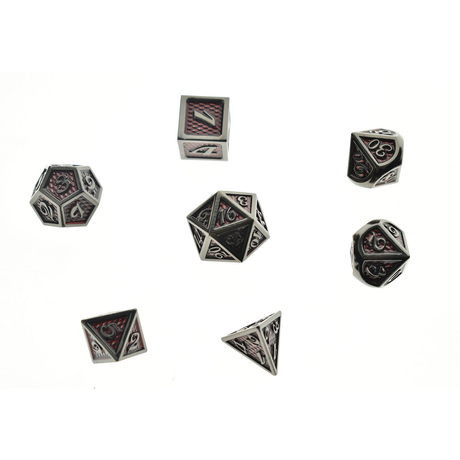 7pcs/set Metal Dice Set For RPG MTG DND Metal Polyhedral Dice Role Playing Games