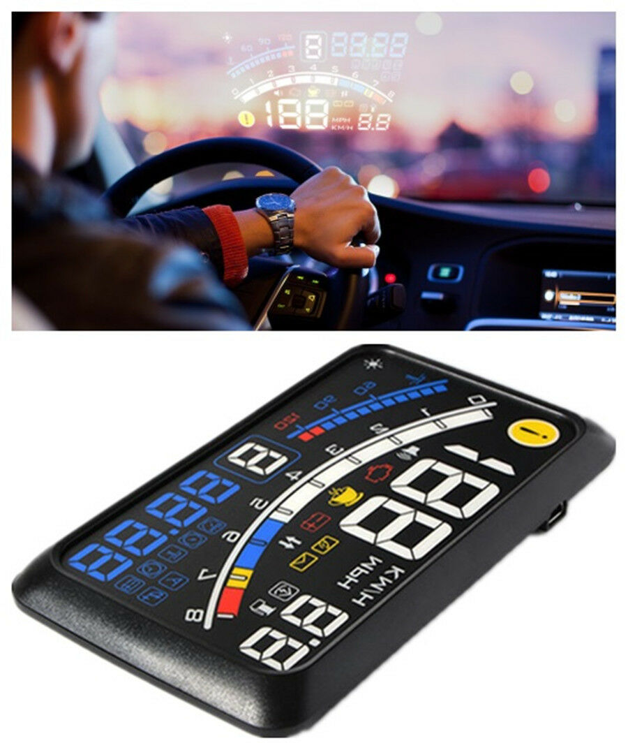 Driving Head Up Display Speedometer Projector OBD2 EOBD Speed Shift Gear Warning