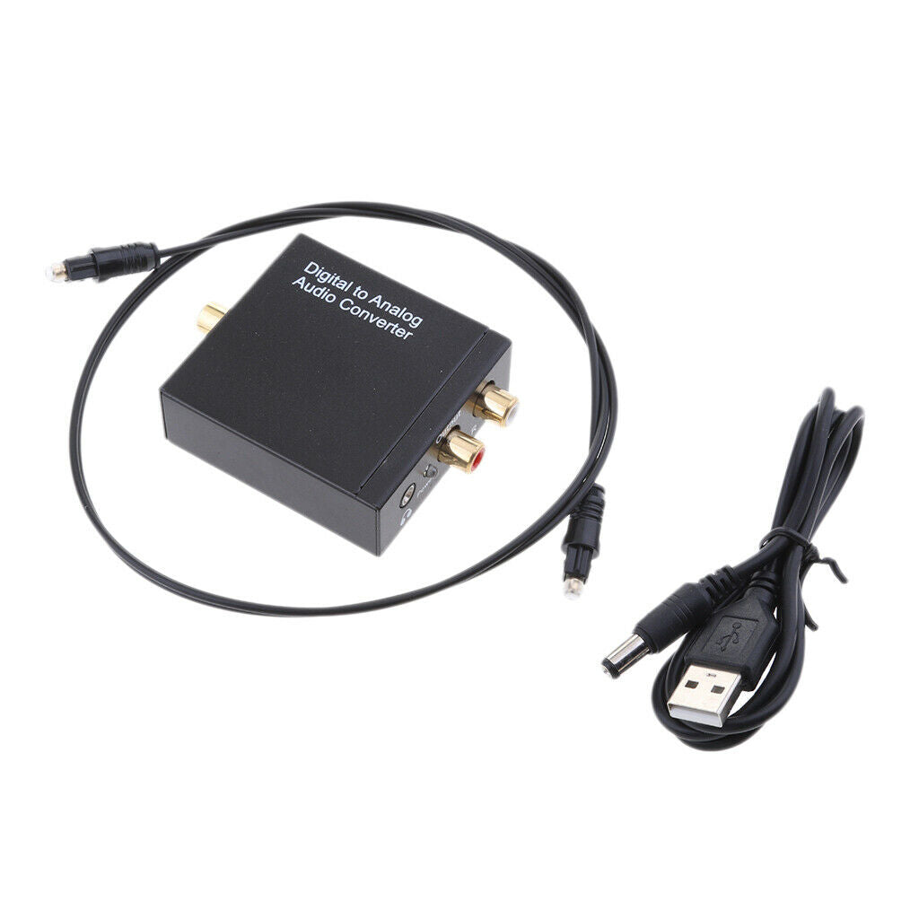 Digital SPDIF Toslink to Analog Stereo Audio L/R Audio AUX Converter Adapter