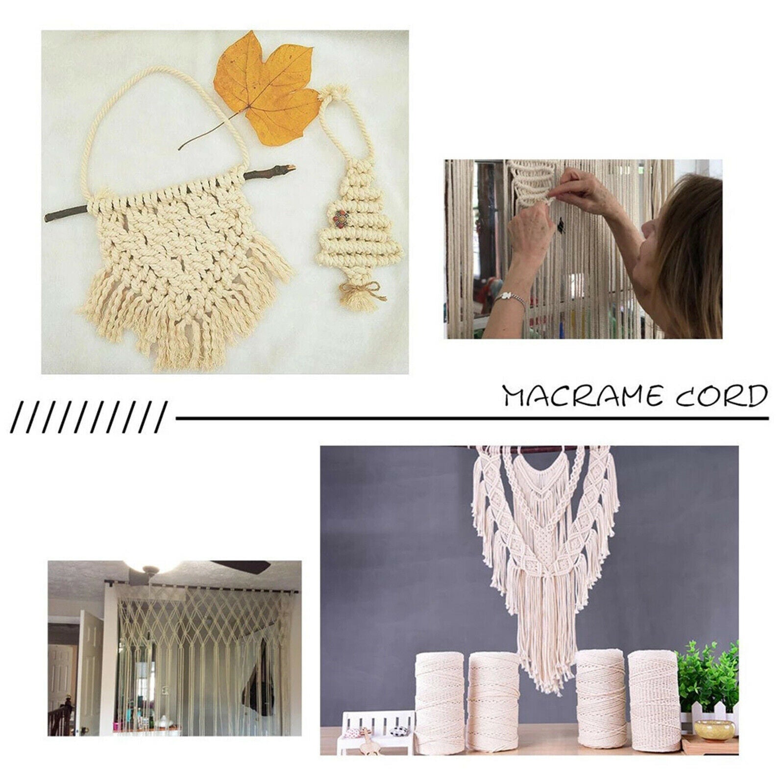 Cotton Macramé Cord Rope for Plant Hangers, Crafts, Knitting, Hochzeitsdeko