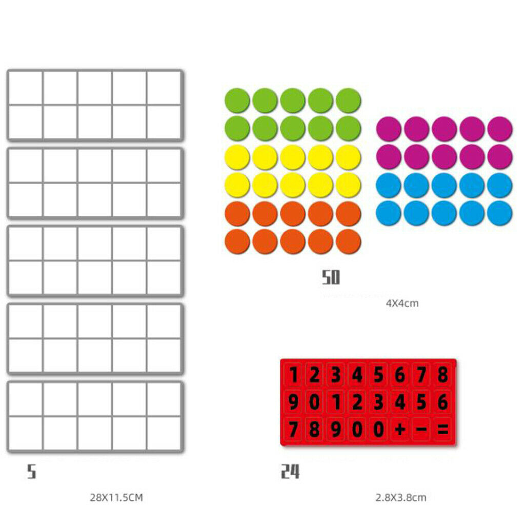 Ten-Frame Math Manipulative Counting Early Education for Kindergarten Kids