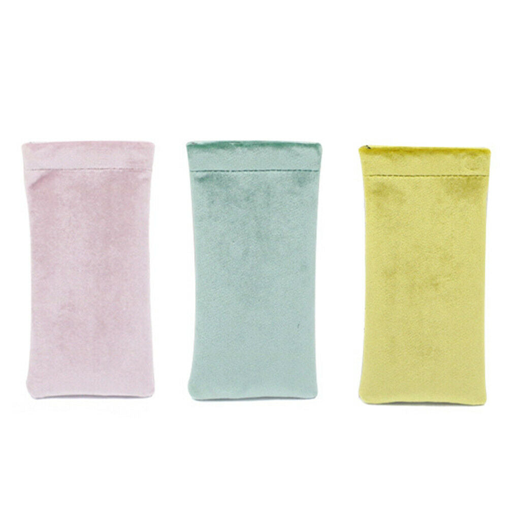 3pcs Velvet Sunglasses Pouch Eyeglass Holder Eyewear Storage Bag for Kids