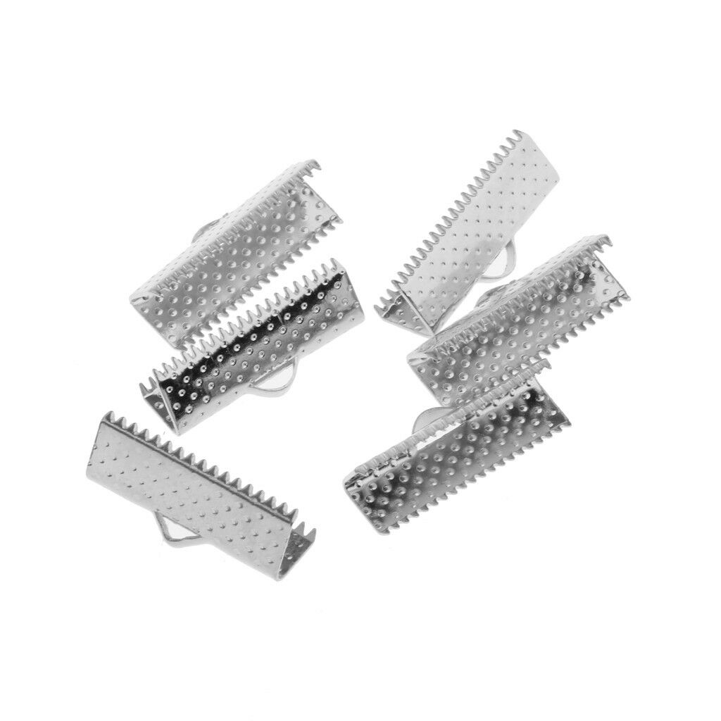 200x Clamp Cord Crimp End Caps Tip for Necklace Cord Jewelry Making Findings