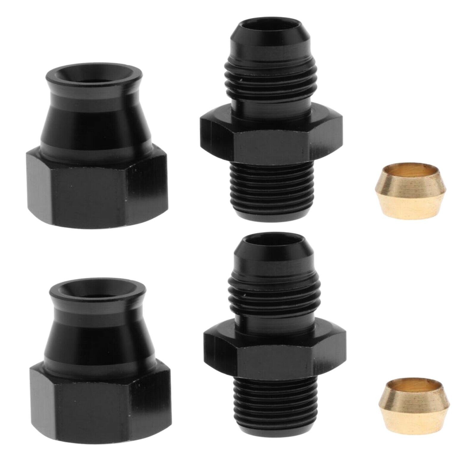 2pcs 6AN AN6 Male to 5/16" 8mm Fuel Hose Line Tube Straight Fitting Adapters