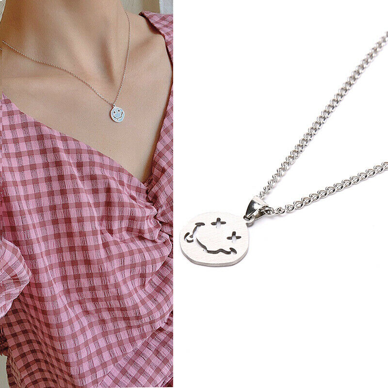 New Punk Chain Hip Hop Goth Style Necklace A Smile Face Pendant Jewel.l8