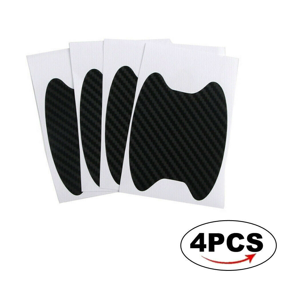 4x Carbon Fiber Car Door Handle Anti-Scratch Protector Film Stickers Accessories