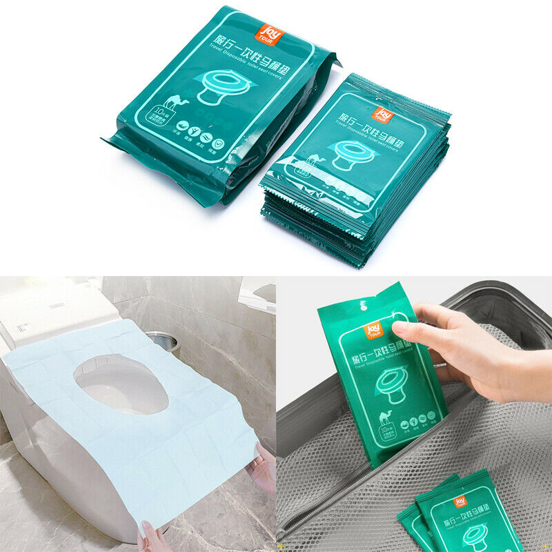 10Pcs/Set Travel Disposable Toilet Seats Cover Mat Waterproof Toilet Paper  BU