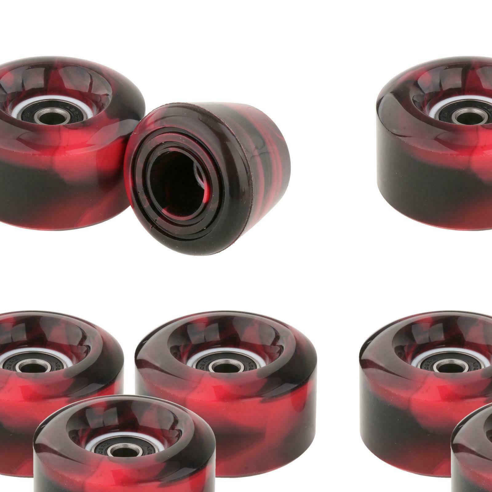 8Pcs Skate Wheels with Bearings PU Wheels Skating Accessories Red Black