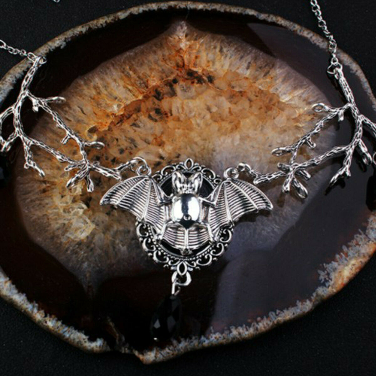 Punk Evil Gothic Bat Pendant Pagan Bat Necklace Halloween Ornament Jewelry Gift