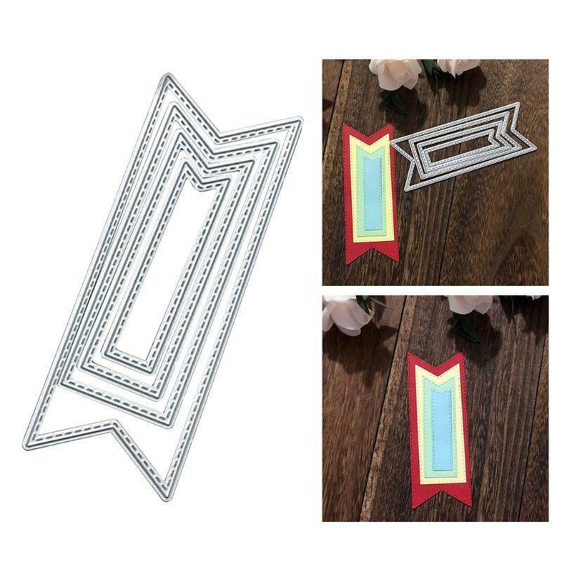 Carbon Steel Dotted Line Flag Cutting Die Embossing Stencil Template Mold DIY