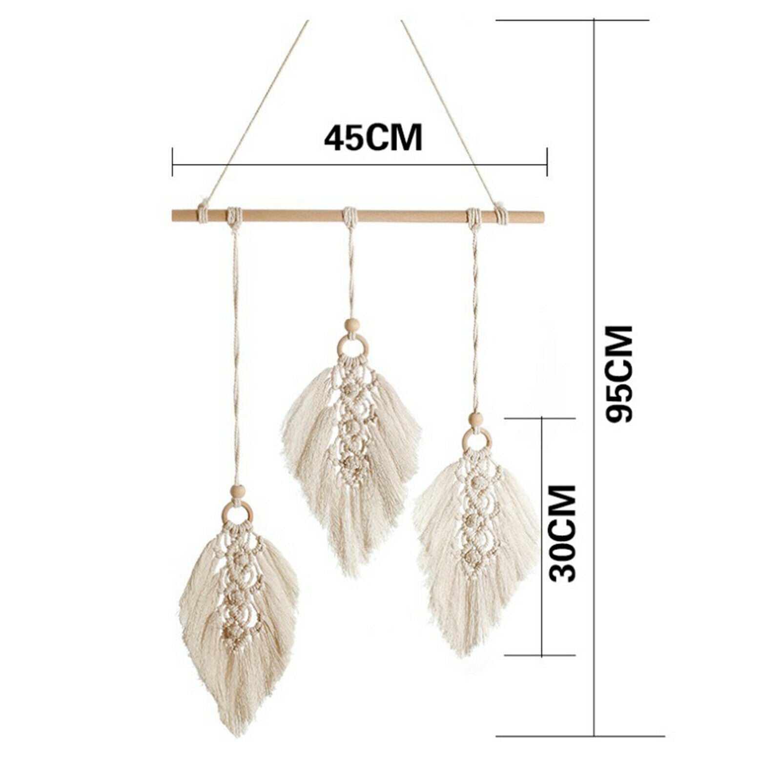 Macrame Wall Hanging Tapestry Chic Bohemian Woven Leaves Fringe Wall Ornaments