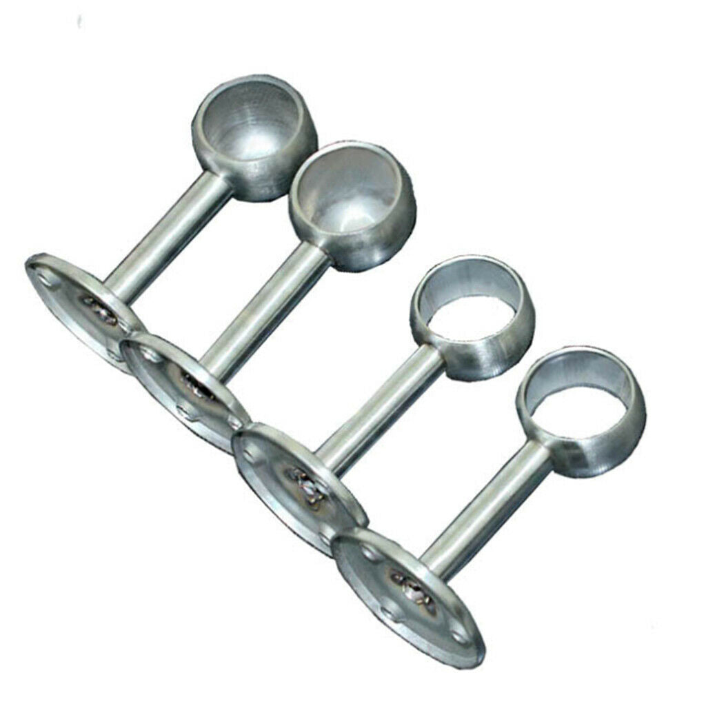 4pcs Stainless Steel Wardrobe Pipe Lever Support Closet Rod Bracket Flange B