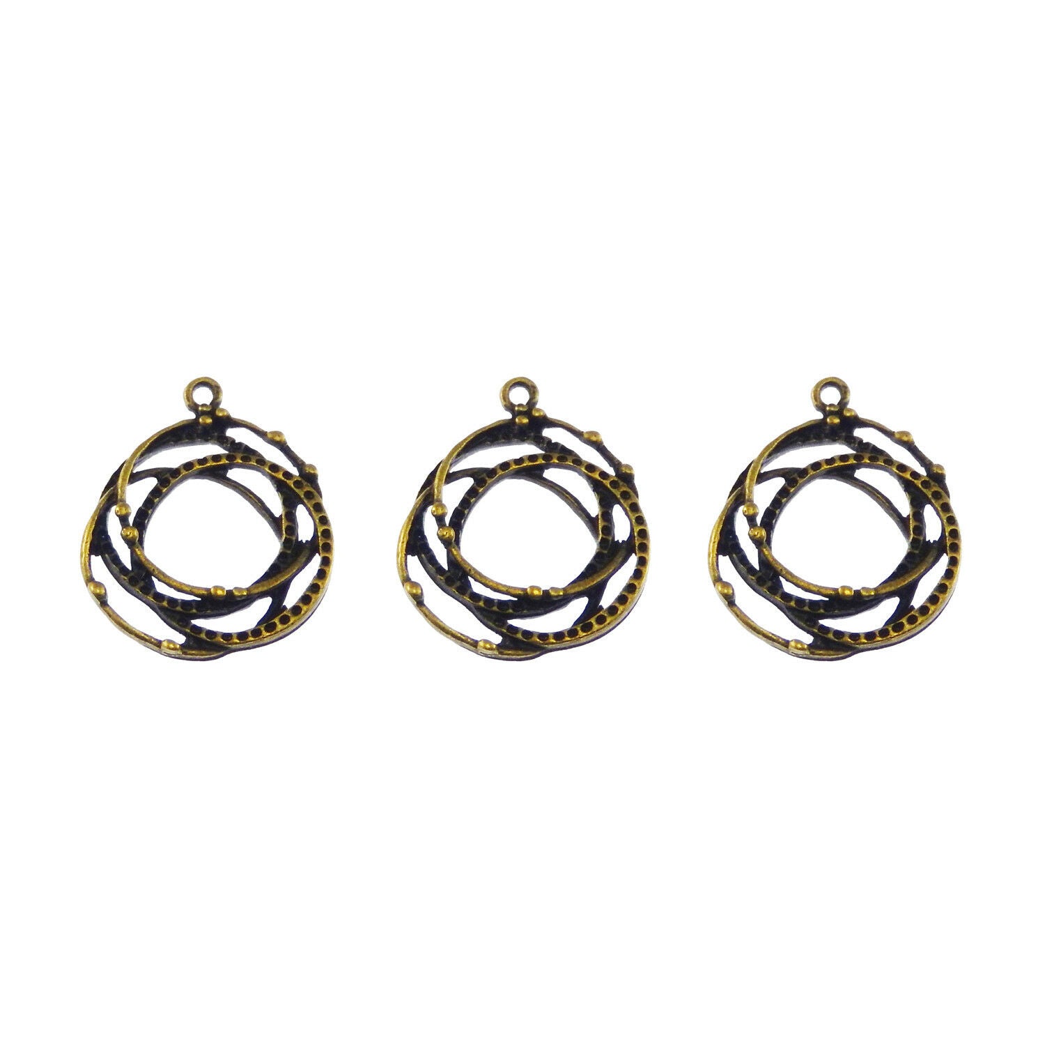 20 pcs Retro Bronze Intertwined Charm Pendant Earring Dangle DIY Making 30*22mm