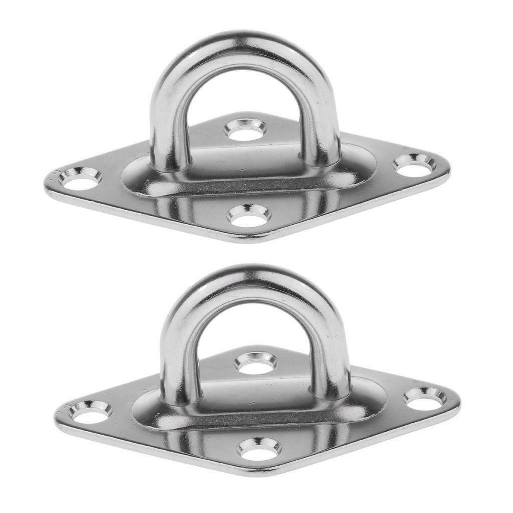 2x Stainless Diamond Pad Eye Durable for Swings polished finish Widely Use