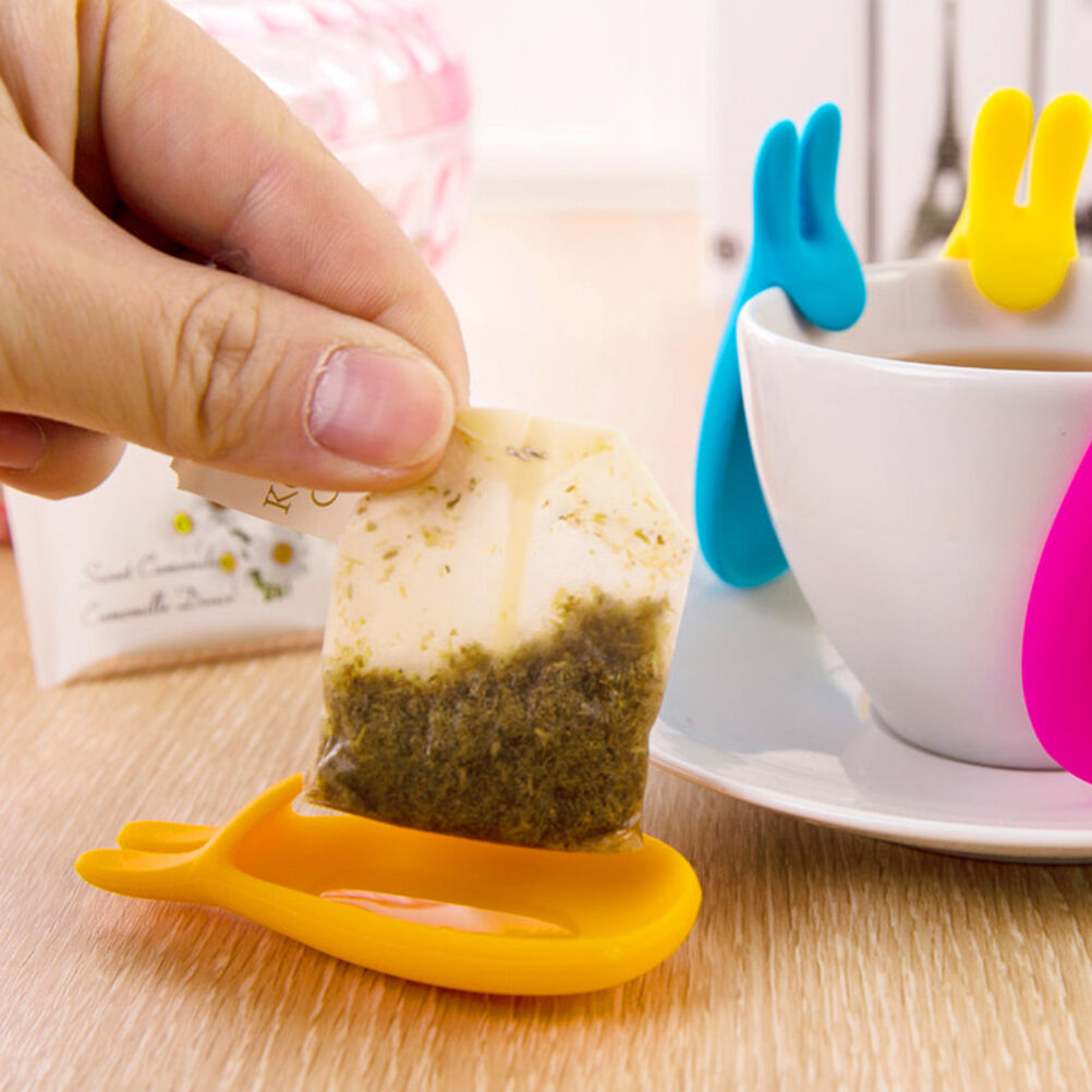 1X Silicone Gel Rabbit Shape Tea Bag Infuser Holder Random Colors Mug Gif.l8
