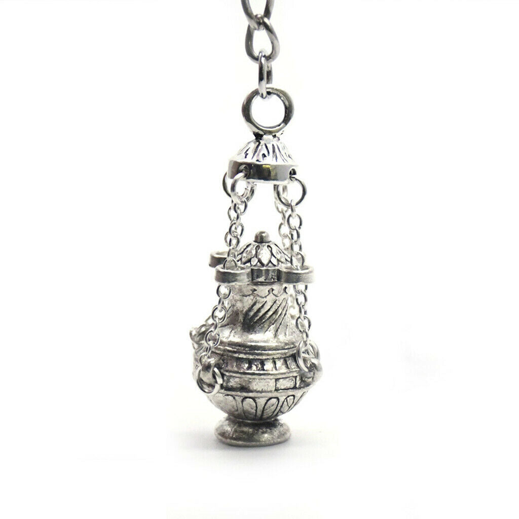 Incense Burner Keychain Keyring Purse Bag Charms Pendant Key Ring Decor