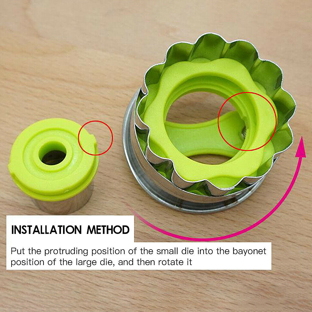 6-in-1 Cookie Cutters Baking Set Heart Moon Shape Molds for Kitchen Baking