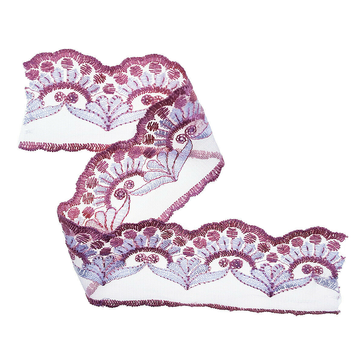 2 Yards Embroidery Lace Trim Flower Tulle Ribbon DIY Clothing Dress Sewing 6.3cm