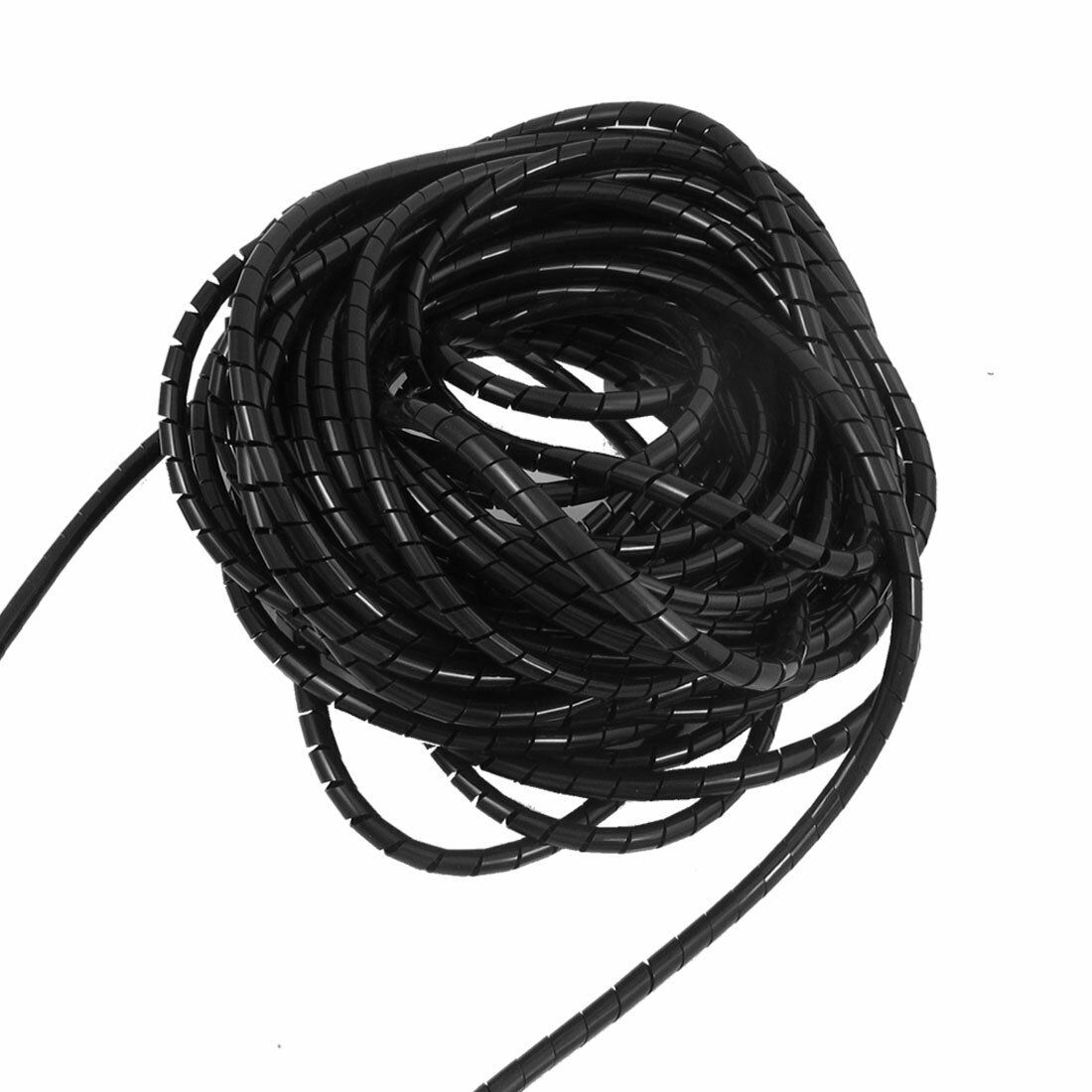 6mm Outside Dia 6M PE Polyethylene Spiral Cable Wire Wrap Tube Black