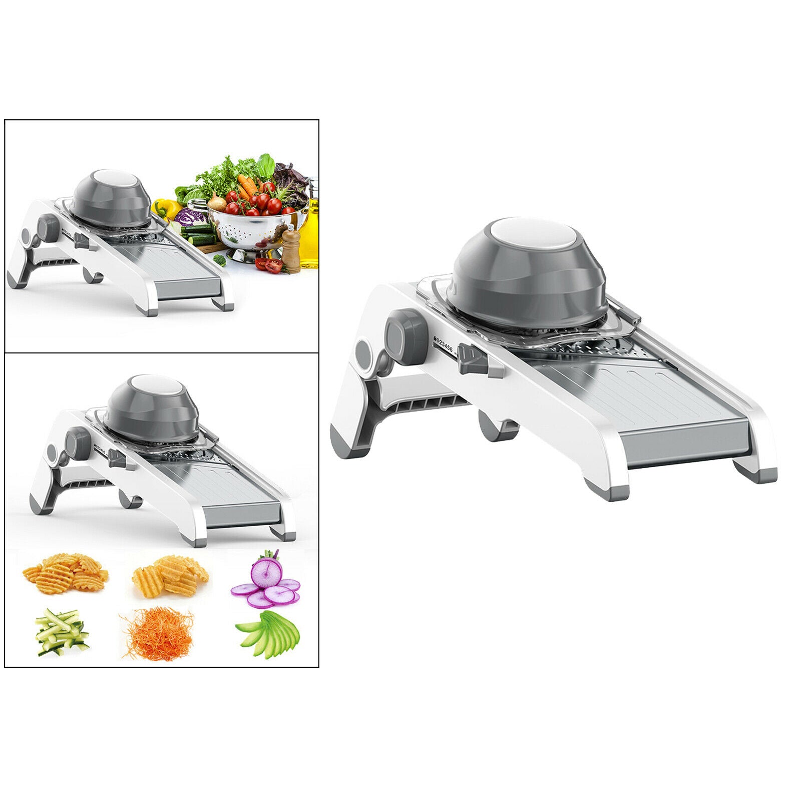 Fruit Vegetable Slicer Potato Zucchini Maker Chopper Kitchen Grey