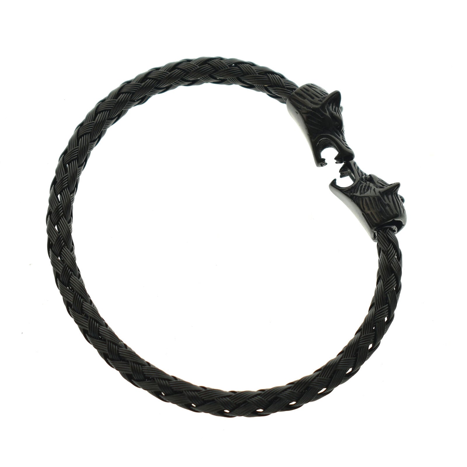 Open Bracelet Bangle Cuff Viking Norse Wolf Head Jewelry Gothic Fashion LP