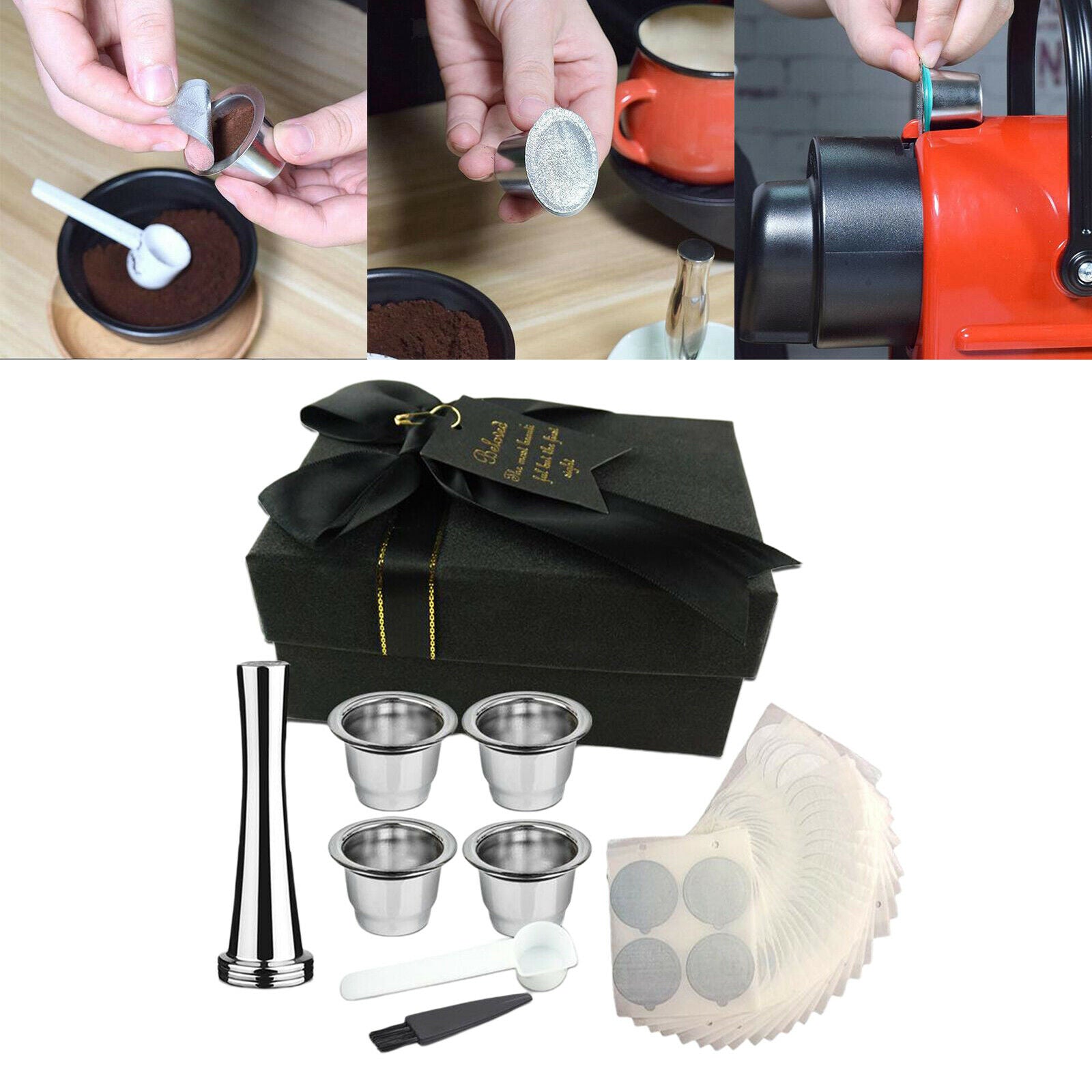 Stainless Steel Refillable Coffee Capsule Cup Precise Coffee Filter for Nespress