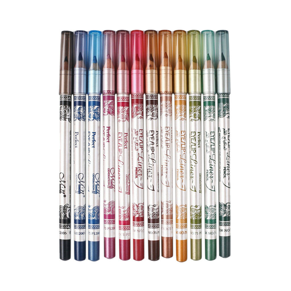 12 Piece Set (12 Colors) Eyeliner Lip Liner Pen Eye Shadow Pencil