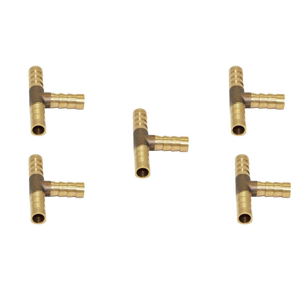 10pcs Brass Tee Adapter Hose Tee Connector Fittings for Air Water 4mm/8mm