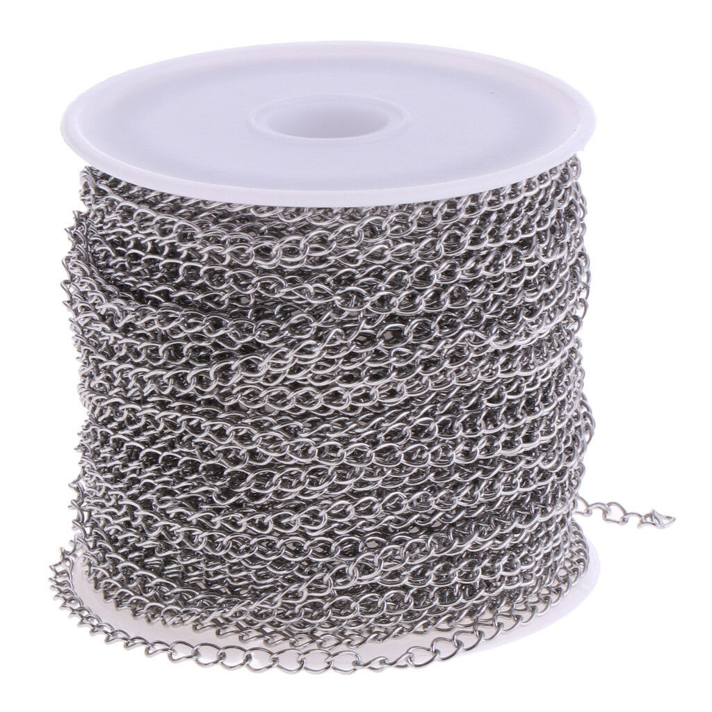13yd Stainless Steel Chain 2.9mm Wide DIY Jewelry Making Repair Replacement