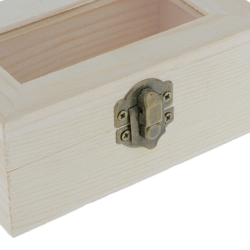 Unpainted Plain Hexagonal Rectangular Wooden Jewelry Gift Box Trinket Chest