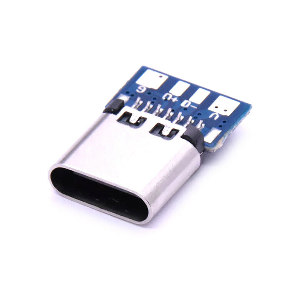 10Pcs USB 2.0 Type C Connector 14 Pin Female Socket receptacle Through Holes PCB