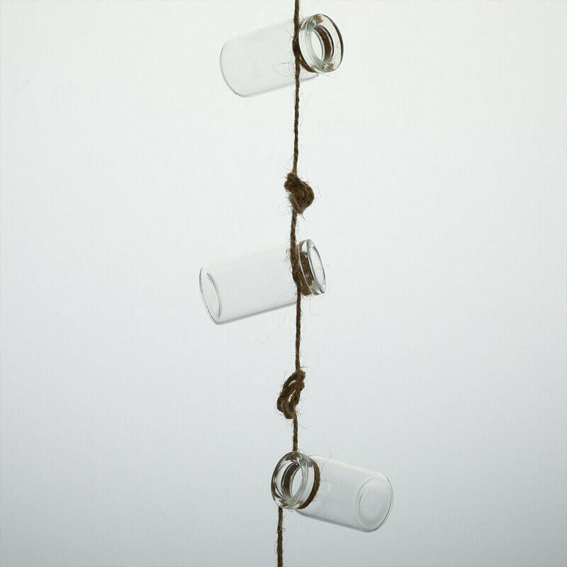 Wind Chimes Style Decor Glass Vase 1 Strings Hanging Vase With 8 Mini BottleFCA