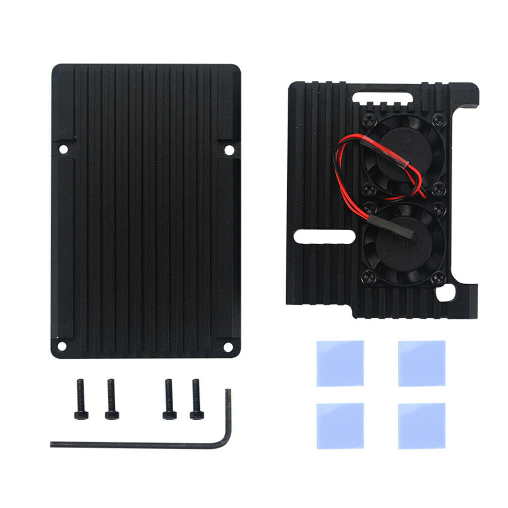 Raspberry Pi Cooling Fan Heatsink Dual Fan Cooler Fan with 4 Pack Thermal Tapes