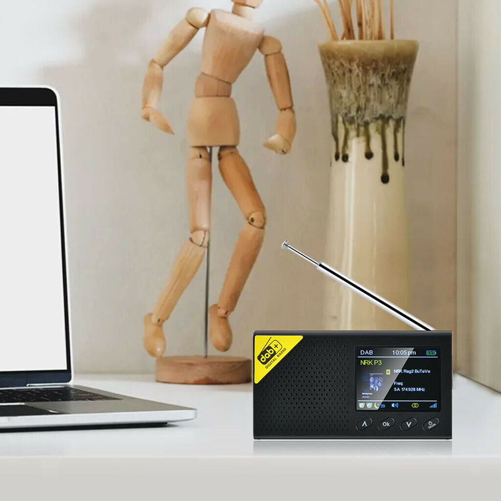 Pocket DAB Digital Radio Receiver w/ Antenna Mini Radios Bluetooth Speaker .