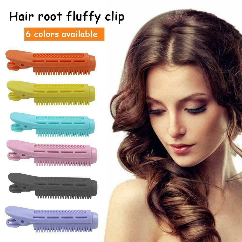 6pcs Hair Root Fluffy Clip Set Hair Curler Clamps Perm Rods Hair Rollers @