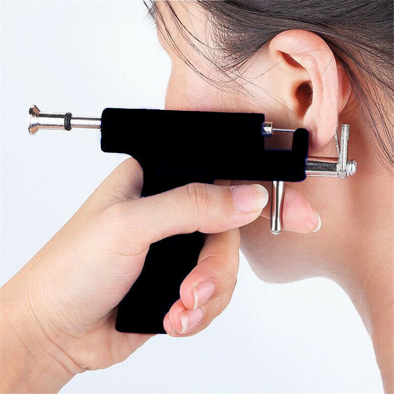 98pcs Studs Set Professional Steel Ear Nose Navel Body Piercing Gun Kit Tool