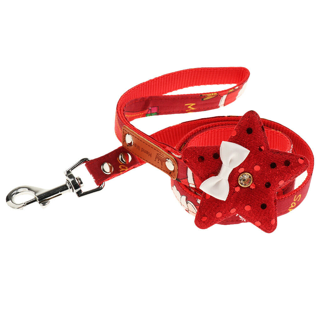 Christmas Dog Traction Pet Triangle Chest Strap Set Outdoor Walking Red