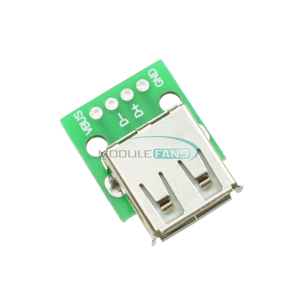 10PCS 2.54MM PCB Board Type A Female USB To DIP Adapter Converter For Arduino